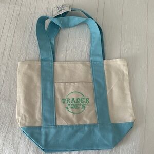 Trader Joe's Blue and Cream Tote Bag